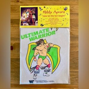 Vintage WWF Ultimate Warrior Kiddy Aprons 1990 Wrestling Titan Sports